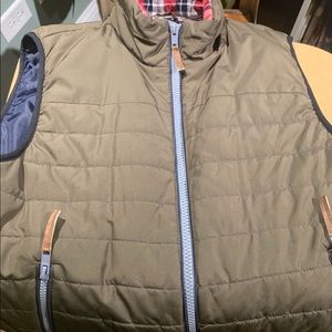 Flag and Anthem Vest. Olive/army green Large.